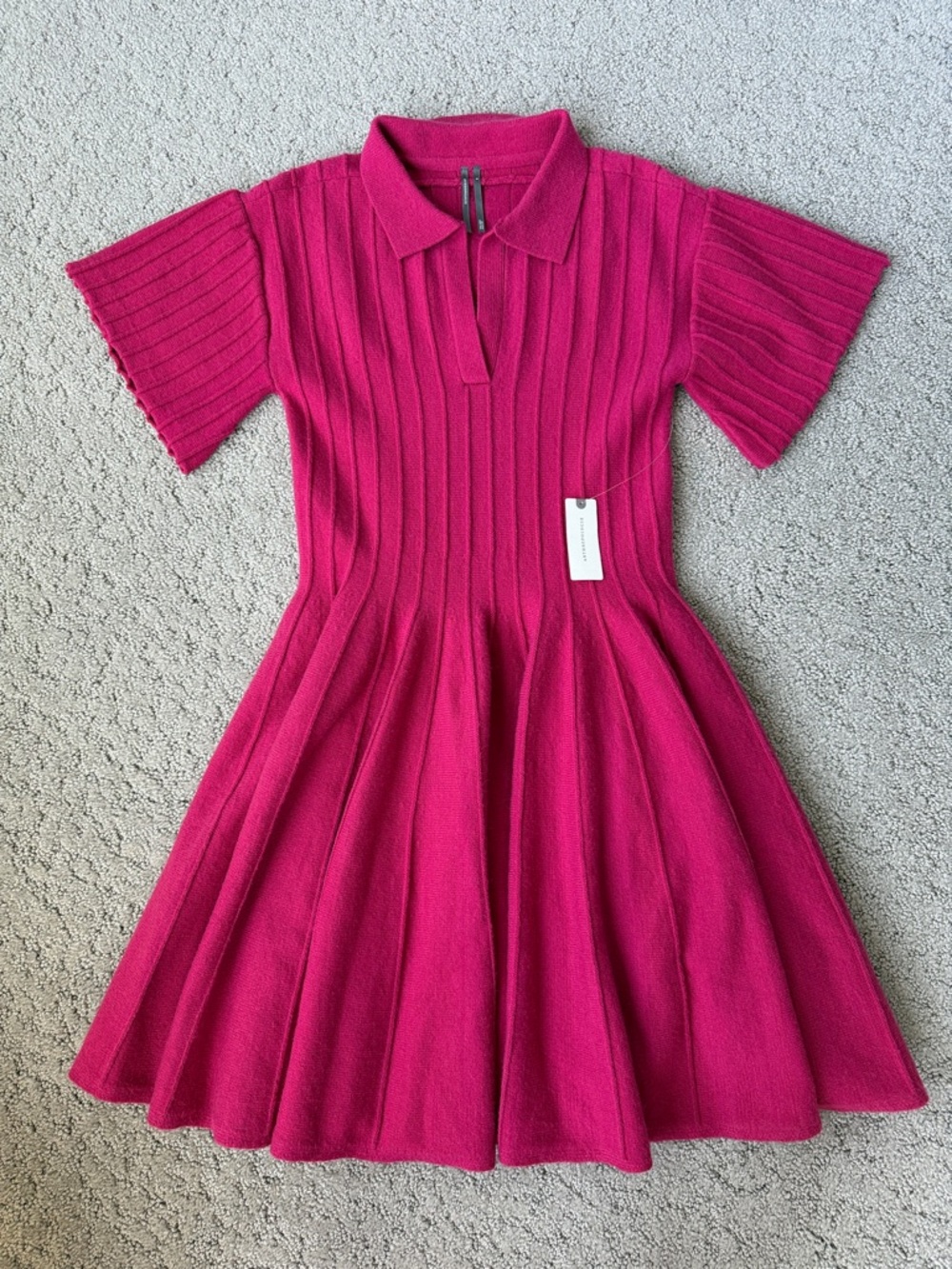 Anthropologie A-Line Mini Sweater Dress in Muted Rose Pink Preppy Women’s M NWT - Picture 4 of 12